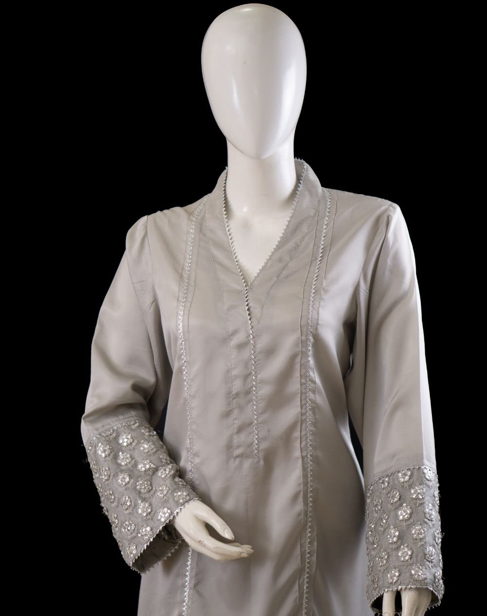 formal Shesha silk embroidered dress in Pakistan