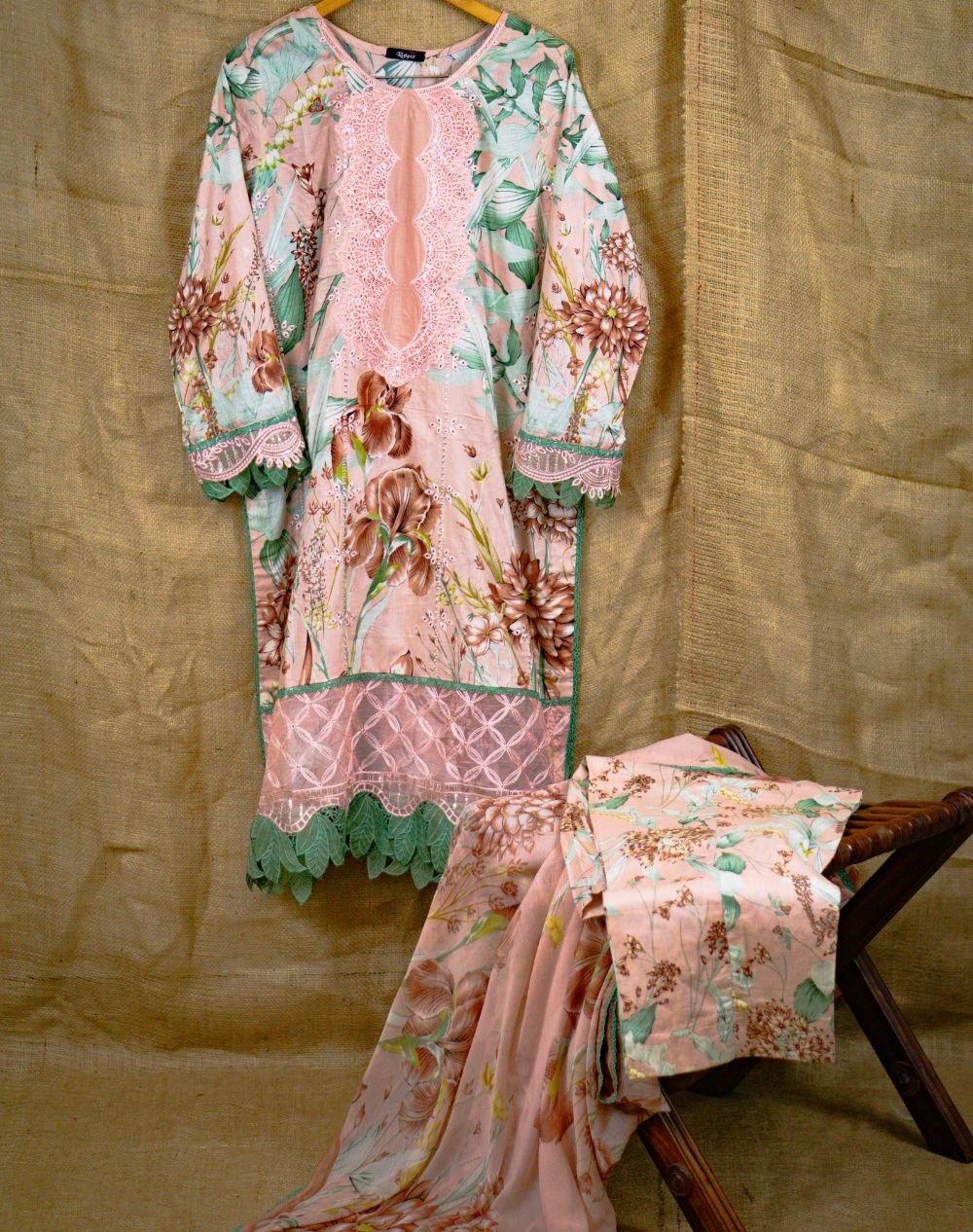 casual embroidered lawn suit in Pakistan