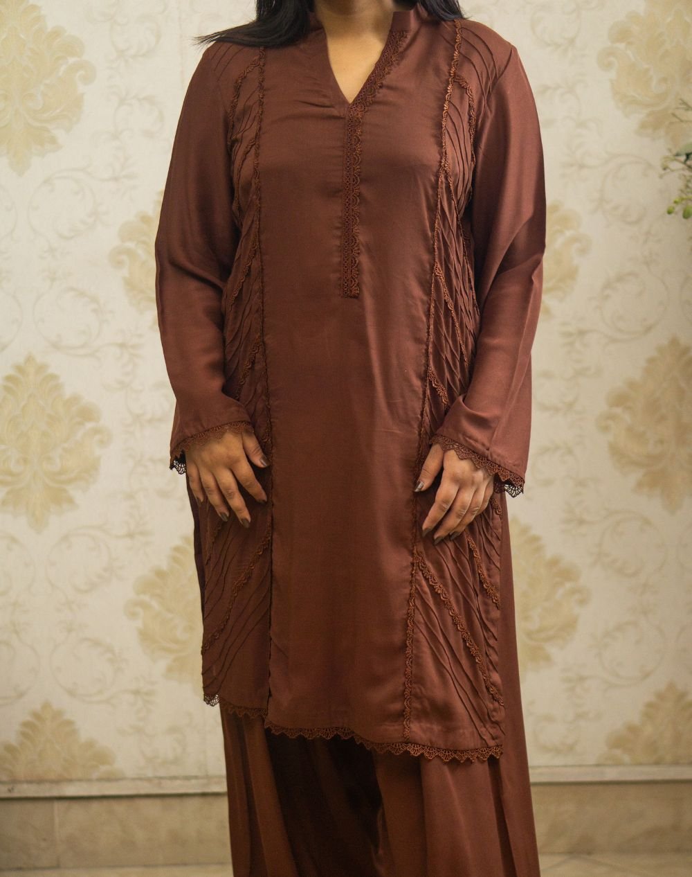 Arabic lawn embroidered suit in Pakistan
